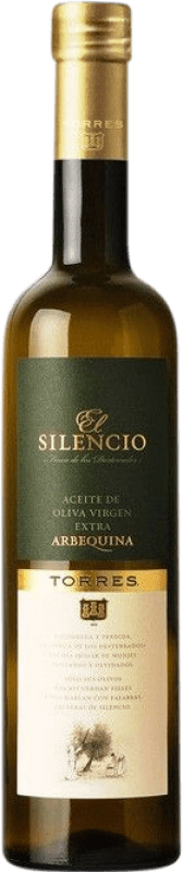 15,95 € Envío gratis | Aceite de Oliva Familia Torres El Silencio AOVE Virgen Extra Cataluña España Arbequina Botella Medium 50 cl Vidrio