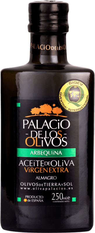 7,95 € Kostenloser Versand | Olivenöl Olivapalacios E-NOL Extra Nativ Kastilien-La Mancha Spanien Arbequina Kleine Flasche 25 cl Glas