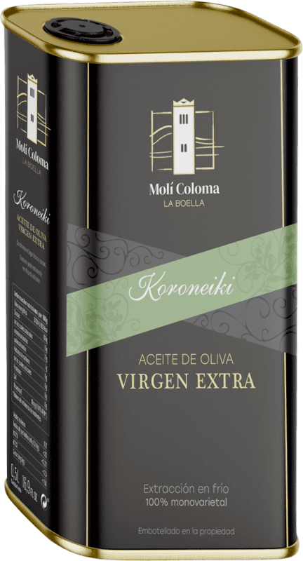13,95 € Envoi gratuit | Huile d'Olive Finca Molí Coloma La Boella Catalogne Espagne Koroneiki Boîte Métallique Moyenne 50 cl