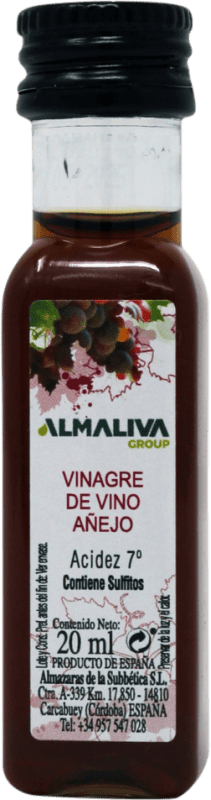 99,95 € 免费送货 | 盒装280个 尖酸刻薄 ‎Almazaras de la Subbética Almaliva Vinagre de Vino Añejo PET D.O. Jerez-Xérès-Sherry 安达卢西亚 西班牙 微型瓶 2 cl