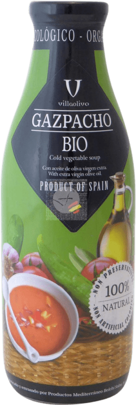 6,95 € Spedizione Gratuita | Bibite e Mixer Mediterráneo Villaolivo Gazpacho Bio Vidrio Regione di Murcia Spagna Bottiglia 1 L