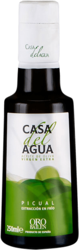 5,95 € Envio grátis | Azeite de Oliva Oro Bailén Casa del Agua Vidrio Andaluzia Espanha Picual Garrafa Pequena 25 cl