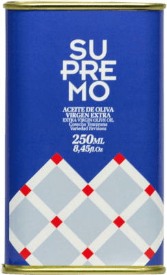 286,95 € Бесплатная доставка | Коробка из 25 единиц Оливковое масло Supremo ЭВО Экстра Вирджин Jaén Испания Жестяная банка 25 cl
