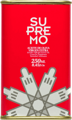244,95 € 免费送货 | 盒装25个 橄榄油 Supremo EVOO 特级初榨 Jaén 西班牙 Arbosana — 阿尔博萨纳 罐 25 cl
