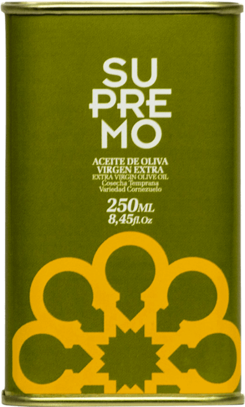 342,95 € Бесплатная доставка | Коробка из 25 единиц Оливковое масло Supremo Андалусия Испания Cornezuelo Алюминиевая банка 25 cl