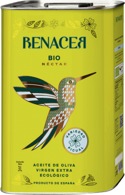 52,95 € Envio grátis | Azeite de Oliva Renacer Cosecha Temprana — Colheita Precoce, AOVE Virgem Extra Córdoba Espanha Picual Bio — Ecológico Lata Especial 3 L Nectar — Néctar
