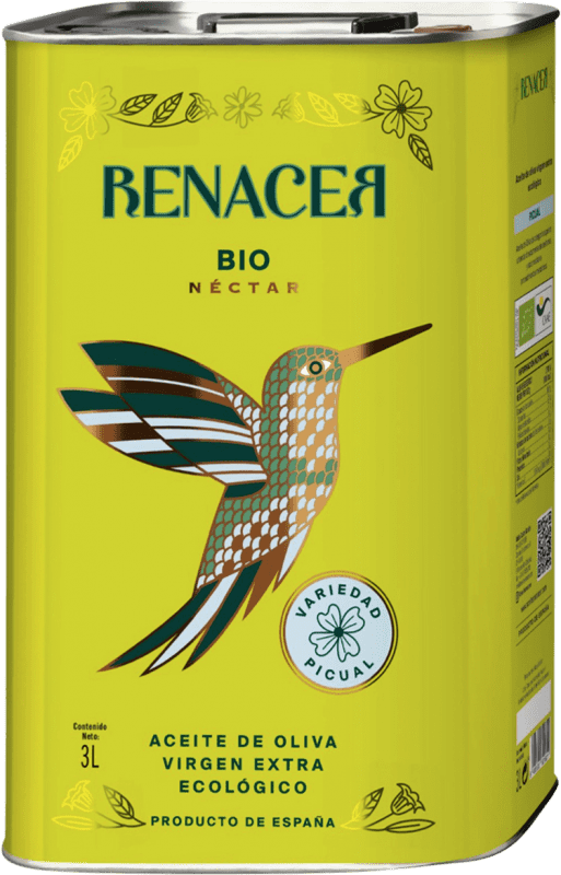 69,95 € Бесплатная доставка | Оливковое масло Renacer Néctar Bio Андалусия Испания Picual Большая банка 3 L