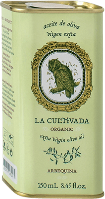 179,95 € Spedizione Gratuita | Scatola da 12 unità Olio d'Oliva La Cultivada Andalusia Spagna Arbequina Lattina 25 cl