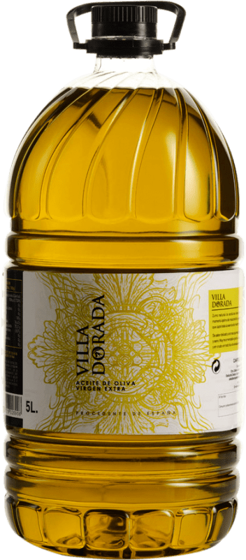 68,95 € Kostenloser Versand | Olivenöl Campos de Uleila Villa Dorada PET Andalusien Spanien Karaffe 5 L