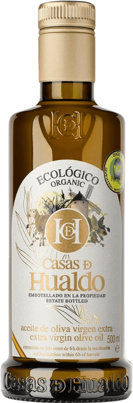 15,95 € Free Shipping | Olive Oil Casas de Hualdo Orgánico Vidrio Castilla la Mancha Spain Medium Bottle 50 cl