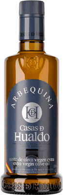 14,95 € Envio grátis | Azeite de Oliva Casas de Hualdo Vidrio D.O. Montes de Toledo Castela-Mancha Espanha Arbequina Garrafa Medium 50 cl
