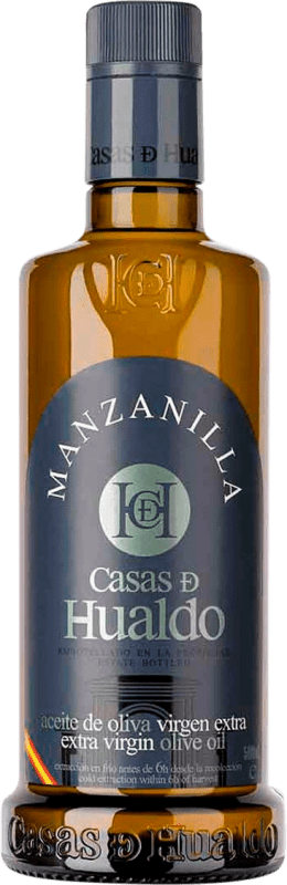14,95 € Envio grátis | Azeite de Oliva Casas de Hualdo AOVE Virgem Extra D.O. Montes de Toledo Castela-Mancha Espanha Manzanilla Garrafa Medium 50 cl Vidro