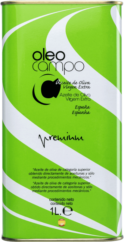29,95 € Envio grátis | Azeite de Oliva Oleocampo Premium Andaluzia Espanha Picual Lata Especial 1 L