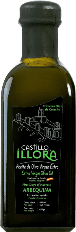 13,95 € Kostenloser Versand | Olivenöl Roldán 1895 Castillo de Íllora D.O. Poniente de Granada Andalusien Spanien Arbequina Medium-Flasche 50 cl Glas