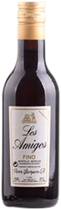 9,95 € Envío gratis | Vino Generoso Fortificado Pérez Barquero Los Amigos Fino D.O. Montilla-Moriles Andalucía España Pedro Ximénez Botellín 18 cl