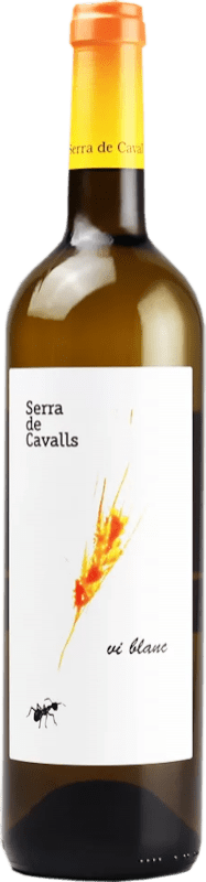 8,95 € Envío gratis | Vino blanco Serra de Cavalls Blanc D.O. Terra Alta Cataluña España Garnacha Blanca Botella 75 cl