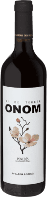 7,95 € Бесплатная доставка | Красное вино Alsina Sardà Onom D.O. Penedès Каталония Испания Tempranillo — Темпранильо, Merlot — Мерло, Cabernet Sauvignon — Каберне Совиньон 75 cl