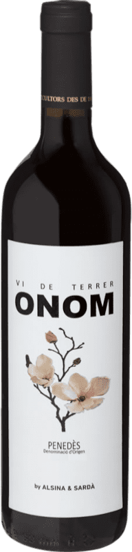 7,95 € Бесплатная доставка | Красное вино Alsina Sardà Onom D.O. Penedès Каталония Испания Tempranillo — Темпранильо, Merlot — Мерло, Cabernet Sauvignon — Каберне Совиньон 75 cl