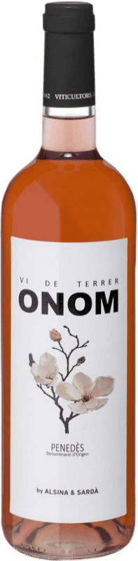 4,95 € Kostenloser Versand | Rosé-Wein Alsina Sardà Onom Rosat D.O. Penedès Katalonien Spanien Merlot, Cabernet Sauvignon Flasche 75 cl