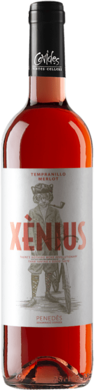 6,95 € Envio grátis | Vinho Rosé Covides Xènius D.O. Penedès Catalunha Espanha Tempranillo, Merlot 75 cl
