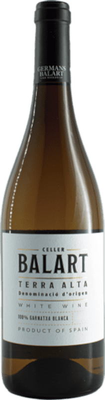 10,95 € Spedizione Gratuita | Vino bianco Celler Balart Blanc D.O. Terra Alta Catalogna Spagna Grenache Bianca Bottiglia 75 cl