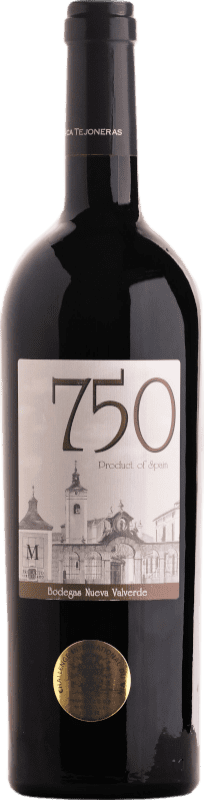 32,95 € Envio grátis | Vinho tinto Nueva Valverde 750 D.O. Vinos de Madrid Madri Espanha Merlot, Syrah, Cabernet Sauvignon Garrafa 75 cl