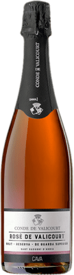 14,95 € Kostenloser Versand | Rosé Sekt Conde de Valicourt Rosé Brut Reserve D.O. Cava Spanien Grenache, Spätburgunder Flasche 75 cl