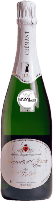 14,95 € Бесплатная доставка | Белое игристое Sylvie Fahrer брют A.O.C. Crémant d'Alsace Эльзас Франция Riesling, Pinot White бутылка 75 cl