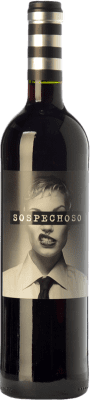 124,95 € Envío gratis | Vino tinto Uvas Felices Sospechoso I.G.P. Vino de la Tierra de Castilla España Tempranillo, Tinta de Toro Botella Especial 5 L