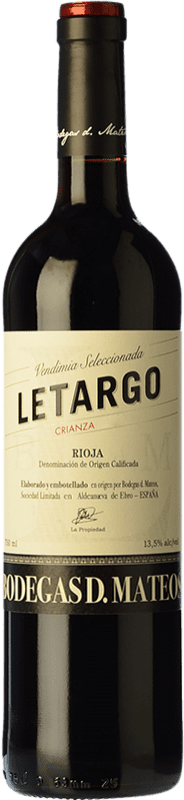 19,95 € Spedizione Gratuita | Vino rosso La Mateo Letargo Crianza D.O.Ca. Rioja La Rioja Spagna Tempranillo, Grenache, Graciano Bottiglia Magnum 1,5 L