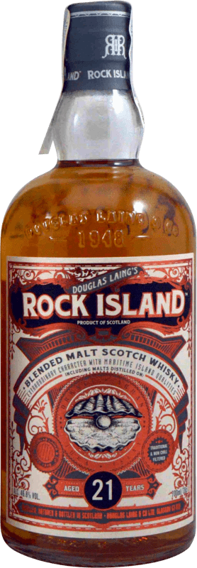 134,95 € 免费送货 | 威士忌混合 Douglas Laing's Rock Island 英国 21 岁 瓶子 70 cl