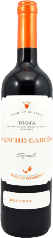 12,95 € Free Shipping | Red wine Patrocinio Sancho Garcés Reserve D.O.Ca. Rioja Spain Tempranillo Bottle 75 cl