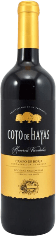 11,95 € 免费送货 | 红酒 Bodegas Aragonesas Coto de Hayas Varietales 预订 D.O. Campo de Borja 西班牙 Syrah, Grenache, Mazuelo 瓶子 75 cl