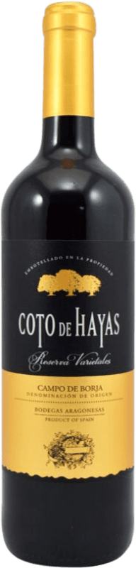7,95 € Spedizione Gratuita | Vino Rosso Bodegas Aragonesas Coto de Hayas Varietales Riserva D.O. Campo de Borja Spagna Syrah, Garnacha — Grenache, Mazuelo 75 cl