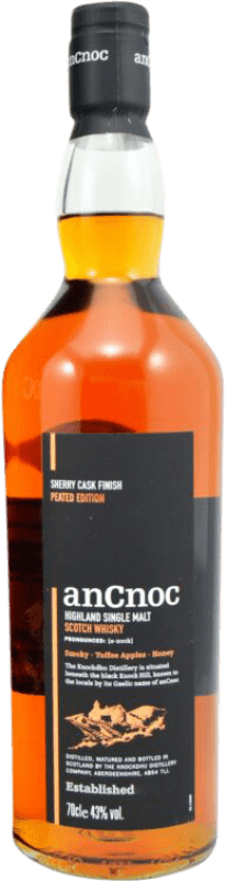 48,95 € 免费送货 | 单一麦芽威士忌 anCnoc Knockdhu Sherry Cask Finish — 橡木桶陈酿收尾, 限量版, Peated — 烟熏 英国 70 cl