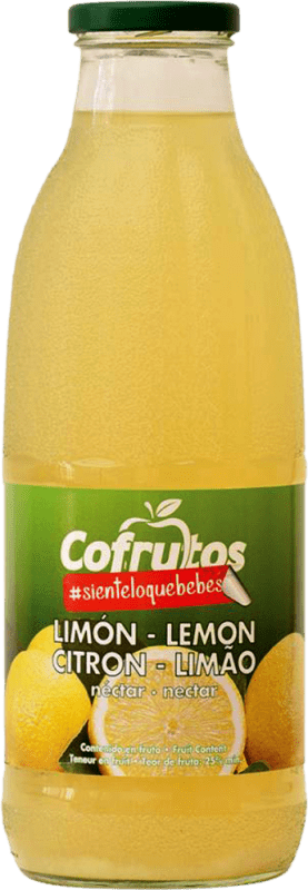 19,95 € Envio grátis | Caixa de 6 unidades Refrescos e Mixers Cofrutos Zumo Limón Cristal Espanha Garrafa 1 L