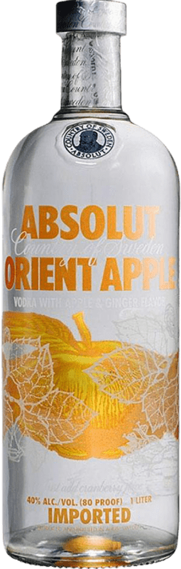 28,95 € Free Shipping | Vodka Absolut Orient Apple Sweden Bottle 1 L