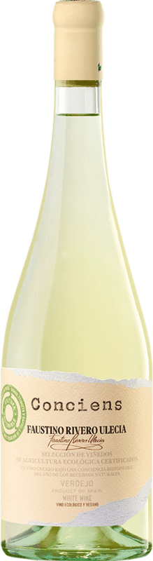 9,95 € Envío gratis | Vino blanco Faustino Rivero Ulecia Conciens Eco España Verdejo Botella 75 cl