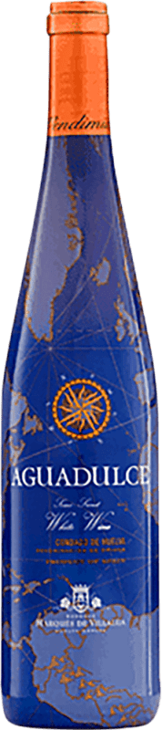 8,95 € 免费送货 | 白葡萄酒 Marqués de Villalúa Aguadulce Semiseco — 半干型 D.O. Condado de Huelva 西班牙 Listán — 利斯坦, Pedro Ximénez, Moscatel — 麝香葡萄, Zalema — 萨莱马 瓶装 75 cl