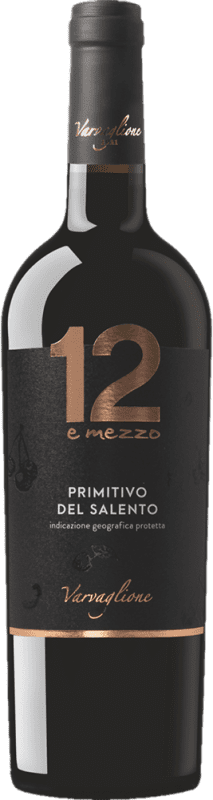 14,95 € 免费送货 | 红酒 Varvaglione 12 e Mezzo Tinto I.G.T. Salento 普利亚大区 意大利 Primitivo 瓶子 75 cl