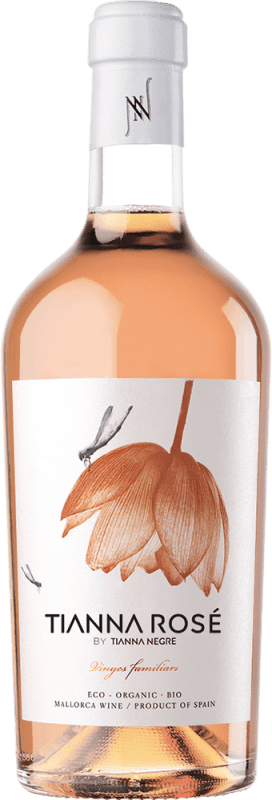 41,95 € 免费送货 | 桃红葡萄酒 Tianna Negre Rosé Ecológico I.G.P. Vi de la Terra de Mallorca 马略卡 西班牙 Mantonegro, Gargollassa Eco 生态 有机 天然 瓶子 75 cl