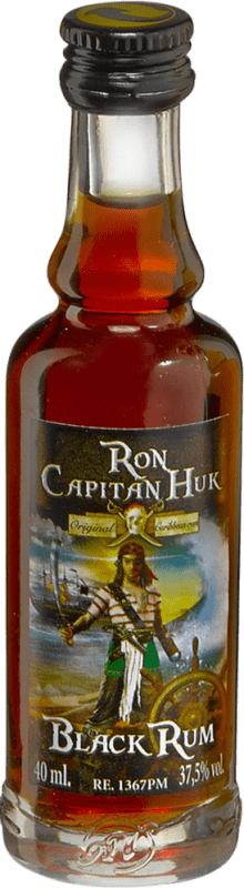 3,95 € Envío gratis | Ron Antonio Nadal Capitán Huk Etiqueta Negra España Botellín Miniatura 4 cl