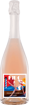 15,95 € Envio grátis | Espumante rosé Canella Lido Rosé D.O.C. Prosecco Itália Pinot Preto, Rondinella Garrafa 75 cl