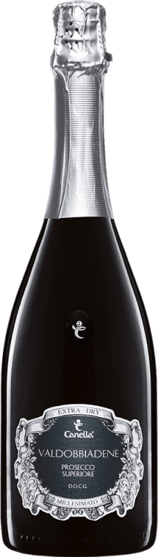 17,95 € 免费送货 | 白起泡酒 Canella 香槟 D.O.C.G. Prosecco di Conegliano-Valdobbiadene 意大利 Glera 瓶子 75 cl