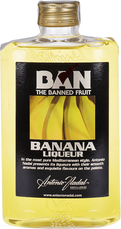 6,95 € Envío gratis | Schnapp Antonio Nadal Ban Banana PET España Petaca Pequeña 35 cl