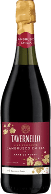 5,95 € Envío gratis | Espumoso tinto Tavernello Tinto Italia Lambrusco Botella 75 cl