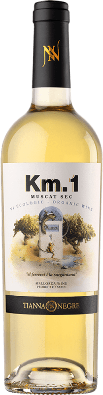 15,95 € 免费送货 | 白葡萄酒 Tianna Negre Km. 1 Blanco Ecológico I.G.P. Vi de la Terra de Mallorca 马略卡 西班牙 Muscat Eco 生态 有机 天然 瓶子 75 cl