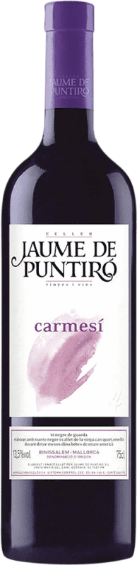 15,95 € Envio grátis | Vinho tinto Jaume de Puntiró Carmesí Tinto Crianza D.O. Binissalem Espanha Syrah, Cabernet Sauvignon, Callet, Mantonegro Garrafa 75 cl