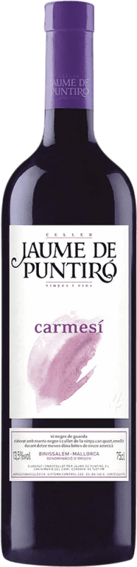 14,95 € Spedizione Gratuita | Vino rosso Jaume de Puntiró Carmesí Tinto Crianza D.O. Binissalem Spagna Syrah, Cabernet Sauvignon, Callet, Mantonegro Bottiglia 75 cl