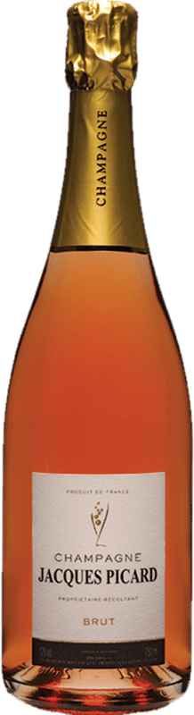 51,95 € 免费送货 | 桃红起泡酒 Jacques Picard Brut — 起泡酒 干型 Rosé — 桃红葡萄酒 A.O.C. Champagne 香槟酒 法国 Pinot Noir — 黑皮诺, Chardonnay — 莎当妮 75 cl